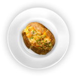 Baked Potato With Ham & Cheese 